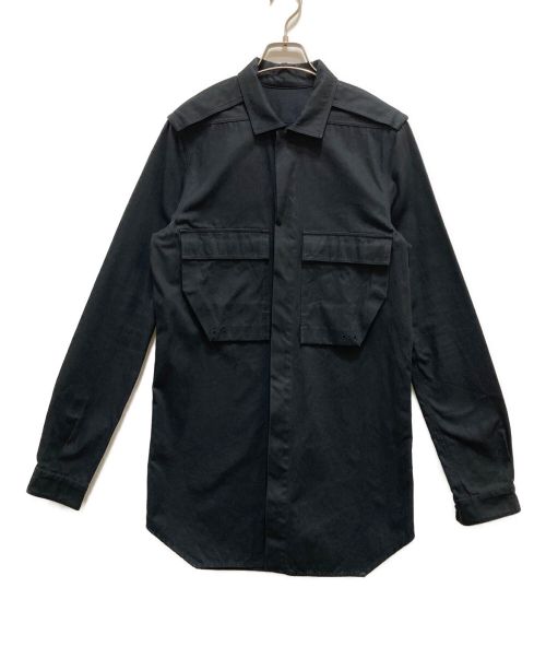 RICK OWENS（リックオウエンス）RICK OWENS (リック オウエンス) フィールドシャツ ブラック サイズ:48の古着・服飾アイテム