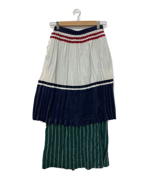 CLEANA（クリーナ）CLEANA (クリーナ) プリーツレイヤードスカート ホワイト サイズ:1の古着・服飾アイテム