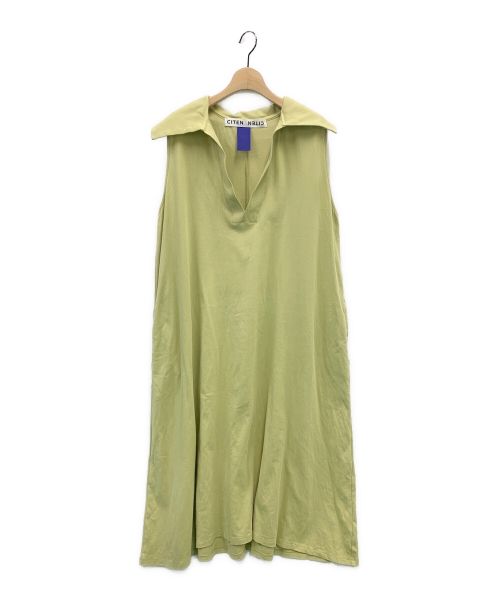CITEN（シテン）CITEN (シテン) ビッグカラースキッパーマキシワンピース 黄緑 サイズ:FREEの古着・服飾アイテム
