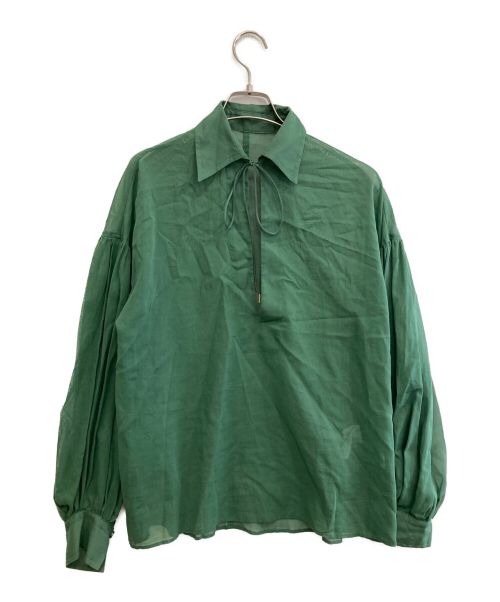 Noble（ノーブル）Noble (ノーブル) コットンオーガンジーVカットシャツブラウス グリーン サイズ:表記無しの古着・服飾アイテム