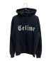 CELINE（セリーヌ）の古着「22SS スタッズ付き CELINE フーディ / コットンフリース」｜ブラック