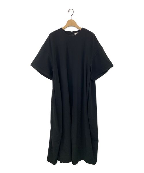 ENFOLD（エンフォルド）ENFOLD (エンフォルド) ダブルクロス5分袖DRESS ブラック サイズ:36の古着・服飾アイテム