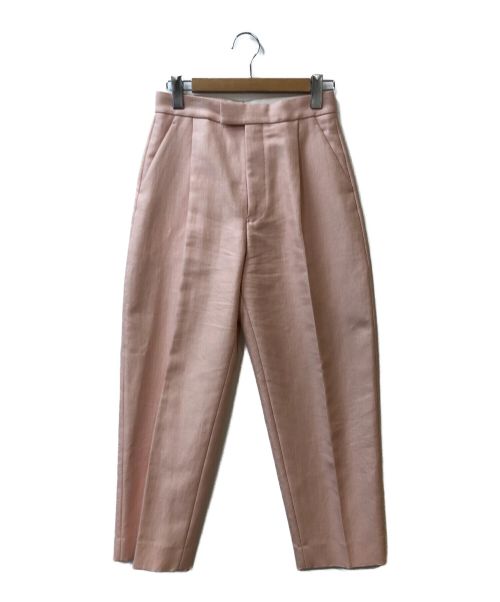 DRAWER（ドゥロワー）DRAWER (ドゥロワー) コットンナイロンツイルタックパンツ ピンク サイズ:36の古着・服飾アイテム