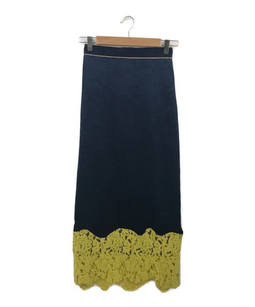 UN3D.（アンスリード）UN3D. (アンスリード) ロングタイトスカート ネイビー サイズ:36の古着・服飾アイテム
