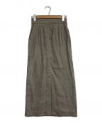 THREE DOTSスリードッツ）の古着「Eco Suede long skirt」｜グレー