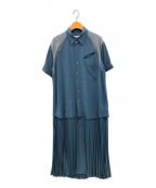 TOGA PULLAトーガ プルラ）の古着「Satin western shirt dress」｜ブルー