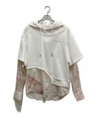 FenG CHen WANGフェンチェンワン）の古着「Shirting Panelled Hoodie」｜ホワイト