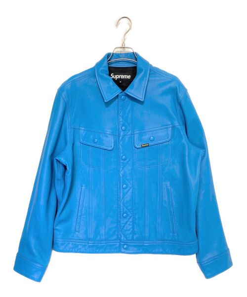 SUPREME（シュプリーム）SUPREME (シュプリーム) Leather Trucker Jacket ブルー サイズ:Mの古着・服飾アイテム