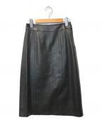 BURBERRY LONDONバーバリー ロンドン）の古着「ラムレザータイトスカート」｜ブラック