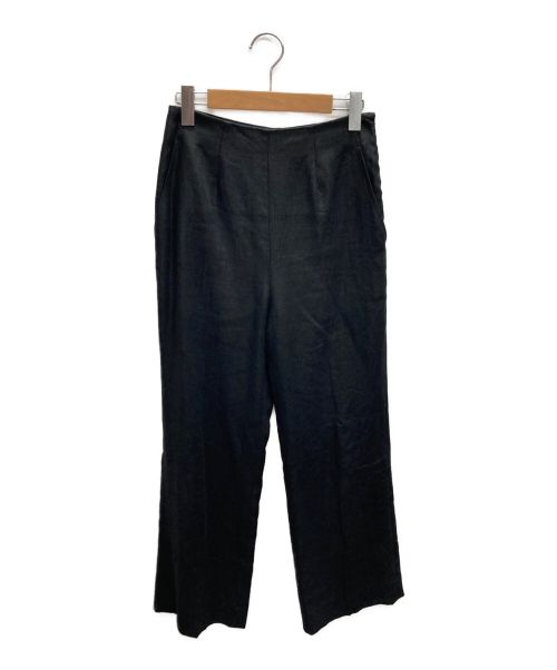 UNITED ARROWS（ユナイテッドアローズ）UNITED ARROWS (ユナイテッドアローズ) リネンツイルストレートパンツ ブラック サイズ:36の古着・服飾アイテム
