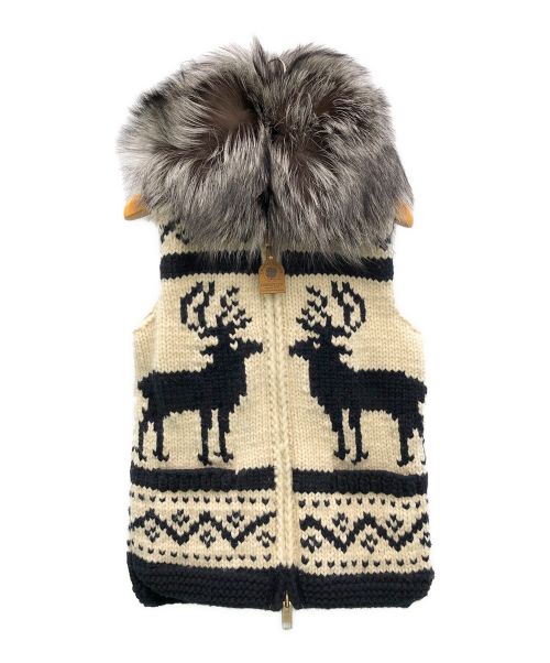 library カナディアンセーター ファー付きカウチンベスト - Sweater CANADIAN Company Canadian SWEATER ファー付き カウチン