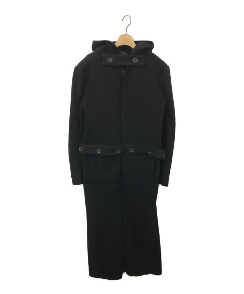 YOHJI YAMAMOTO（ヨウジヤマモト）YOHJI YAMAMOTO (ヨウジヤマモト) フーデッドコート ブラック サイズ:1の古着・服飾アイテム