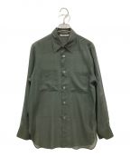 AURALEEオーラリー）の古着「WOOL RECYCLE POLYESTER SHHER SHIRT A21SS01RM」｜グリーン