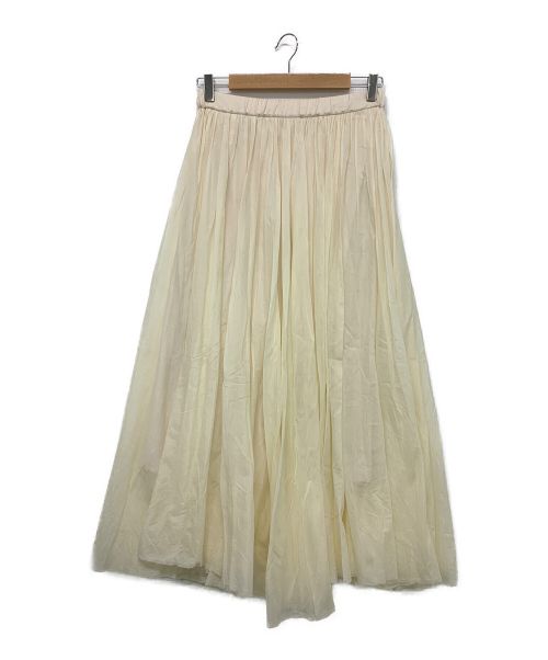 Whim Gazette（ウィムガゼット）Whim Gazette (ウィムガゼット) シルクコットンプリーツスカート アイボリー サイズ:Fの古着・服飾アイテム