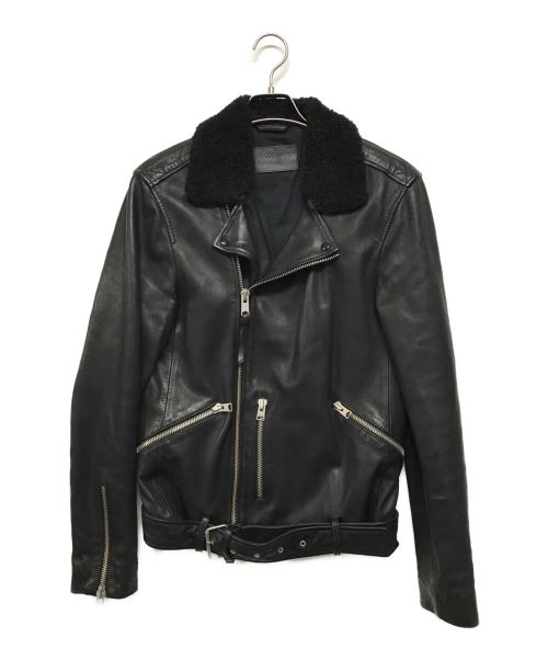 ALL SAINTS（オールセインツ）ALL SAINTS (オールセインツ) 襟ムートンライダースジャケット ブラック サイズ:SIZE Sの古着・服飾アイテム