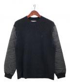 Calvin Klein Jeansカルバンクラインジーンズ）の古着「ミックスキルテッドセーター」｜ブラック
