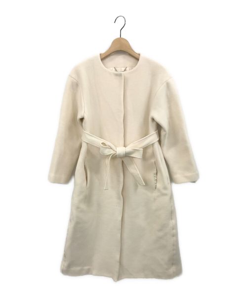 CELFORD（セルフォード）CELFORD (セルフォード) ノーカラーコート ホワイト サイズ:36の古着・服飾アイテム