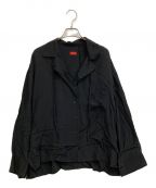 DES PRESデ プレ）の古着「シルキーポプリン オープンカラーシャツ」｜ブラック