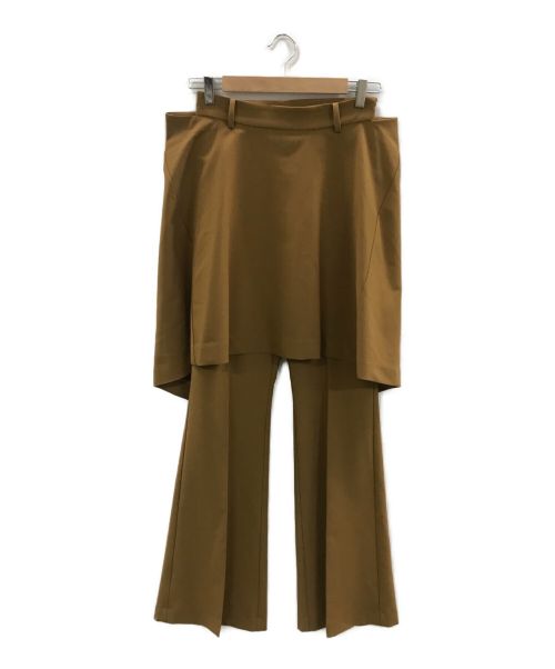 CLANE（クラネ）CLANE (クラネ) ROLL SKIRT LAYERD PANTS キャメル サイズ:1の古着・服飾アイテム