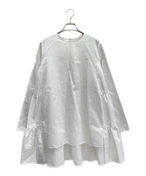 YOKO CHAN（ヨーコチャン）YOKO CHAN (ヨーコチャン) バックティアードコットンブラウス ホワイト サイズ:40の古着・服飾アイテム