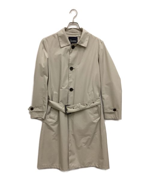 HERNO（ヘルノ）HERNO (ヘルノ) ステンカラーベルテッドコート ライトグレー サイズ:44の古着・服飾アイテム