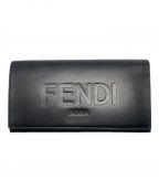 FENDIフェンディ）の古着「エンボスロゴ長財布」｜ブラック