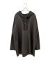 Y's（ワイズ）の古着「MIDDLE PLAIN STITCH BUTTON HOODED LONG T」｜カーキ