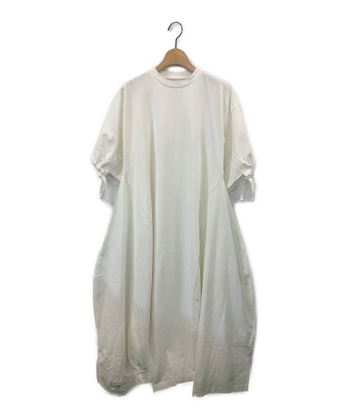 nagonstans（ナゴンスタンス）nagonstans (ナゴンスタンス) CO THICK JERSEY 立体ドレス ホワイト サイズ:SMALLの古着・服飾アイテム
