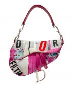 Christian Diorクリスチャン ディオール）の古着「サドルバッグ」｜ピンク×ホワイト
