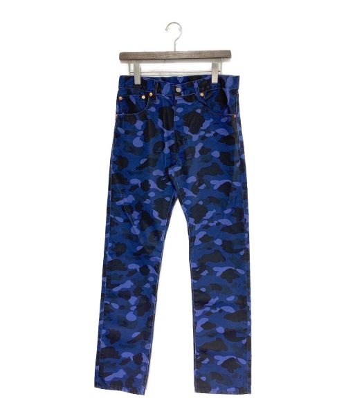 A BATHING APE（アベイシングエイプ）A BATHING APE (アベイシングエイプ) 501® ’93 Jeans  AMA CAMO ネイビー サイズ:SIZE 78.5cm (W31)の古着・服飾アイテム