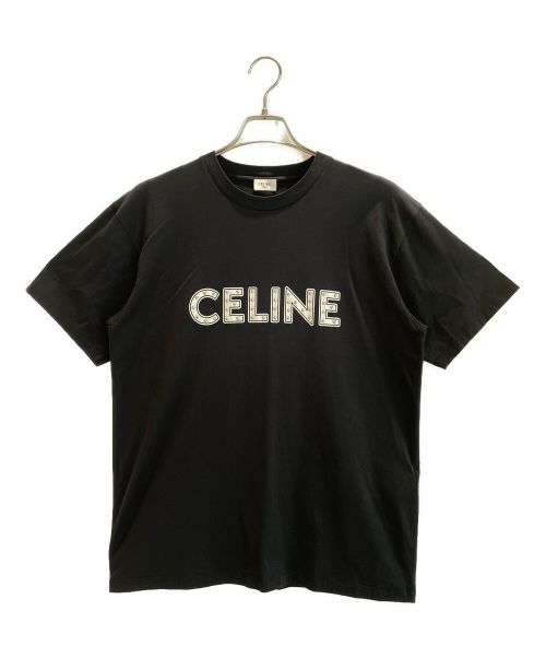 CELINE（セリーヌ）CELINE (セリーヌ) スタッズロゴTシャツ ブラック サイズ:Sの古着・服飾アイテム