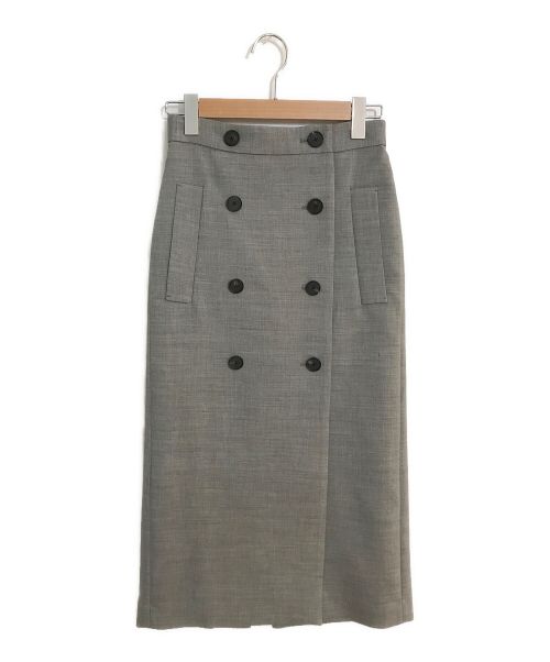 ESTNATION（エストネーション）ESTNATION (エストネーション) ダブルクロストレンチスカート グレー サイズ:SIZE 36の古着・服飾アイテム