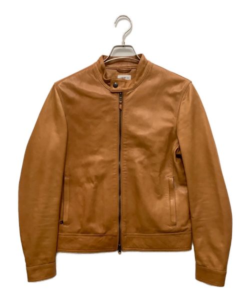EMMETI（エンメティ）EMMETI (エンメティ) ラムスキンシングルライダースジャケット ブラウン サイズ:46の古着・服飾アイテム