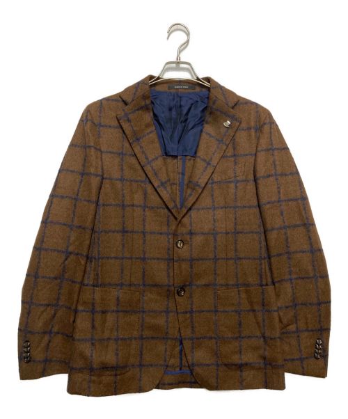 TAGLIATORE（タリアトーレ）TAGLIATORE (タリアトーレ) 2Bウールチェックジャケット ブラウン サイズ:SIZE46の古着・服飾アイテム