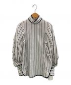 Mame Kurogouchiマメクロゴウチ）の古着「Floral Stripe Silk Jacquard Shirt」｜ホワイト