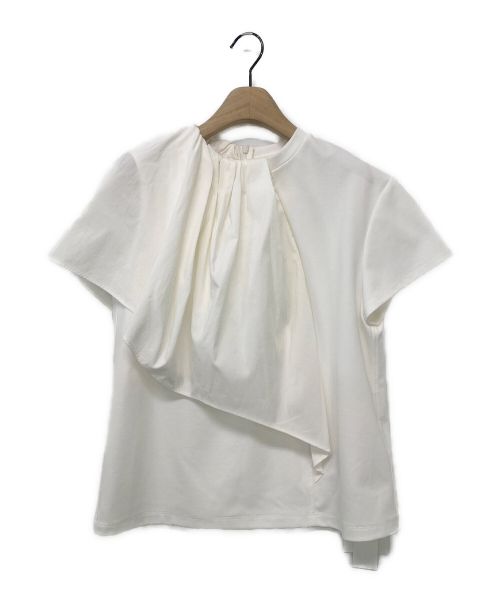 AKIRA NAKA（アキラナカ）AKIRA NAKA (アキラナカ) Cilla アシンメトリードレープスリーブカットソー ホワイト サイズ:1の古着・服飾アイテム