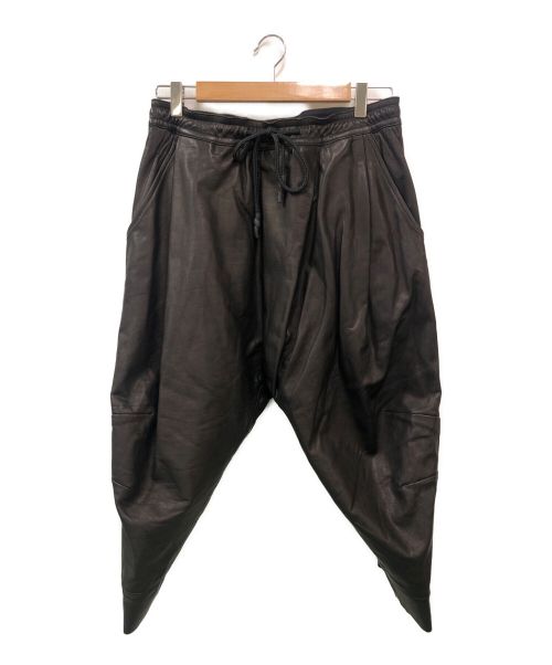 ripvanwinkle（リップヴァンウィンクル）ripvanwinkle (リップヴァンウィンクル) SARROUEL LEATHER JERSEYパンツ ブラック サイズ:4の古着・服飾アイテム