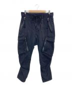 D.HYGENディーハイゲン）の古着「Stretch Cotton Denim Tapered Cargo Cropped Denim Pants」｜ブラック