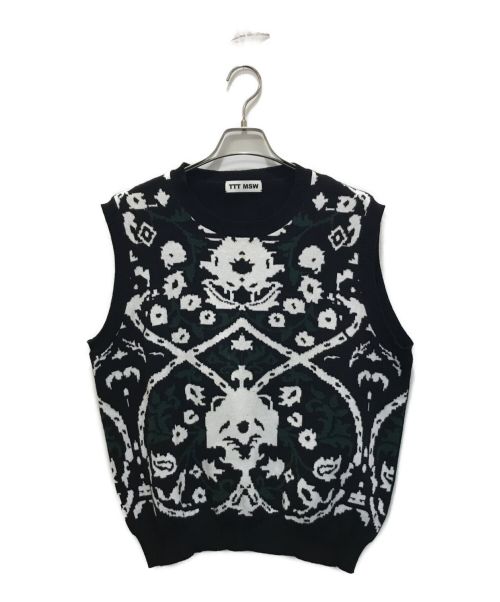 TTT MSW（ティー）TTT MSW (ティー) Persia Knit Vest（ペルシャニットベスト） ブラック サイズ:Mの古着・服飾アイテム