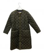 Traditional Weatherwearトラディショナルウェザーウェア）の古着「ノーカラーキルティングコート」｜カーキ
