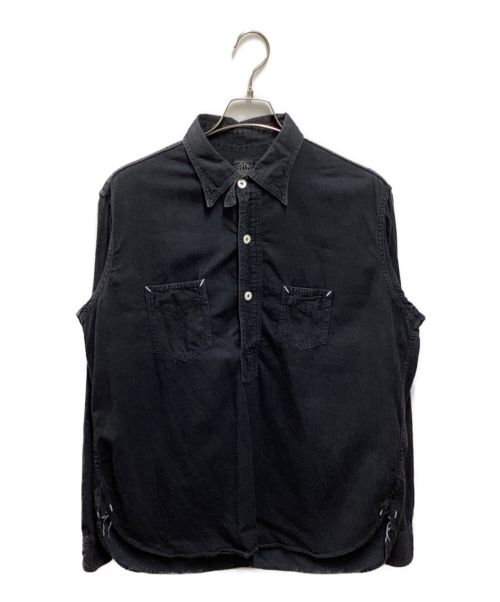 POST O'ALLS（ポストオーバーオールズ）POST O'ALLS (ポストオーバーオールズ) De Luxe プルオーバーシャツ ブラック サイズ:Mの古着・服飾アイテム