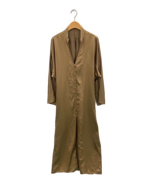 Mame Kurogouchi（マメクロゴウチ）mame kurogouchi (マメクロゴウチ) スエードシルクタッチドレス ゴールド サイズ:2の古着・服飾アイテム