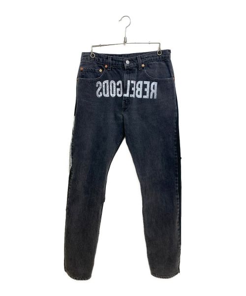 UNDERCOVER（アンダーカバー）UNDERCOVER (アンダーカバー) Worn-in Hybrid Denim Sweat Pant ブラック サイズ:W32の古着・服飾アイテム