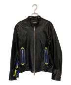 DSQUARED2ディースクエアード）の古着「LEATHER MOTORCYCLE JACKET」｜ブラック