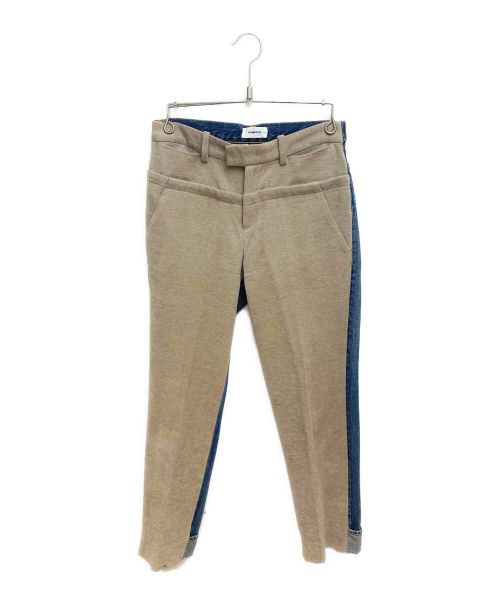 UNDERCOVER（アンダーカバー）UNDERCOVER (アンダーカバー) ドッキングデニムパンツ ベージュ×インディゴ サイズ:2の古着・服飾アイテム