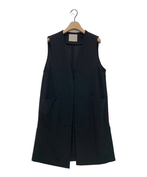 UNFILO（アンフィーロ）UNFILO (アンフィーロ) ジョーゼットジャージー ジレ ブラック サイズ:Mの古着・服飾アイテム
