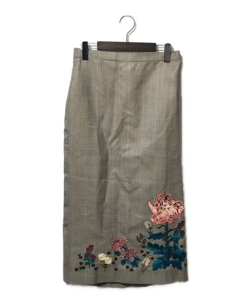 ERDEM（アーデム）ERDEM (アーデム) フラワー刺繍スカート キャメル サイズ:10 未使用品の古着・服飾アイテム