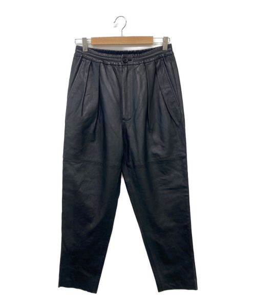 UNFIL（アンフィル）unfil (アンフィル) drawstring leather trousers ブラック サイズ:3の古着・服飾アイテム