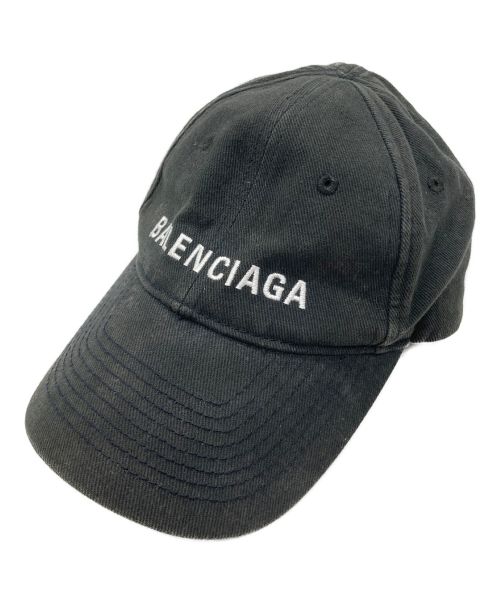 BALENCIAGA（バレンシアガ）BALENCIAGA (バレンシアガ) LOGO BASEBALL CAP ブラックの古着・服飾アイテム