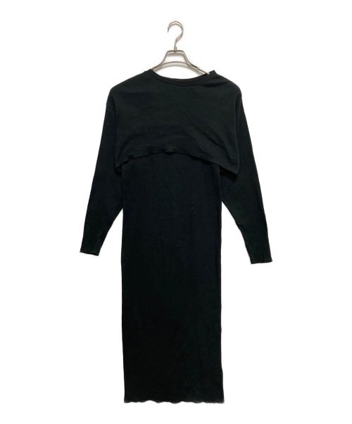 UNGRID（アングリッド）UNGRID (アングリッド) レイヤードテレコキャミワンピース ブラック サイズ:Freeの古着・服飾アイテム